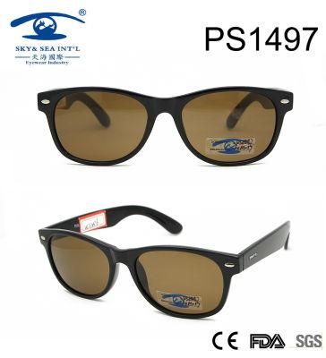 Classic Style PC Brown Len Black Frame Unisex PC Sunglasses (PS1497)