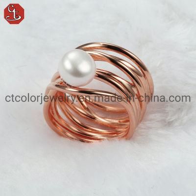 Hot Sale 925 Silver Jewelry and Natural Fresh Water Pearl Set Ring for Women Jewelry