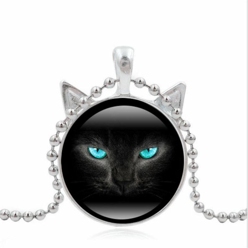 Custom Hot Sale Fashion Glass Cat Jewelry Necklace