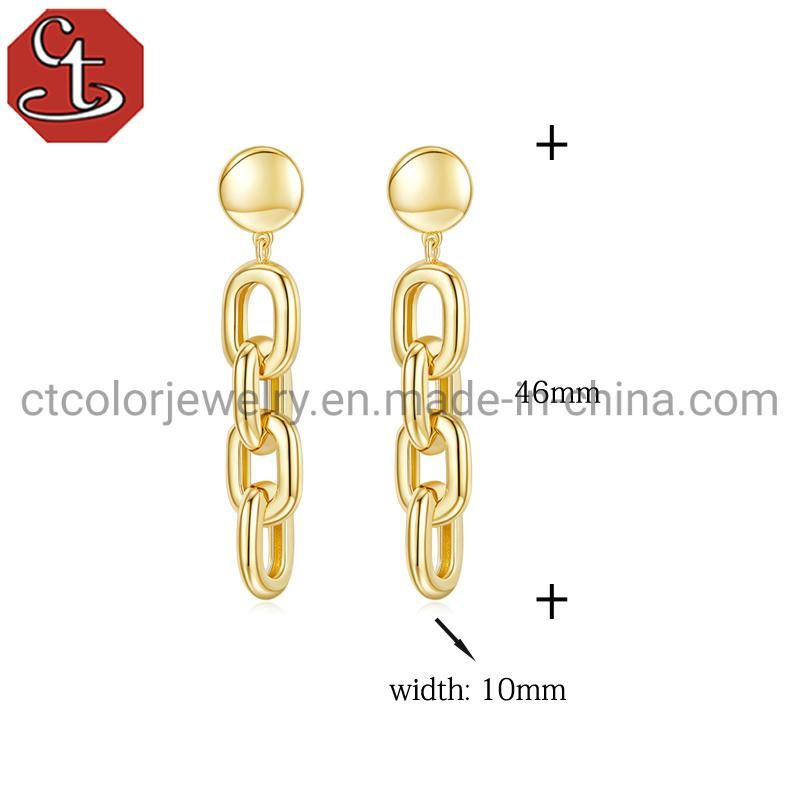 Wholesale Customized Design High Quality 925 Silver or Brass 18K Gold Plated Fashion Minimalist Women and Lady Jewellery Gift Design Earrings