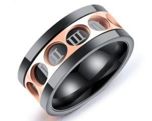 Classic Roman Numerals Rotatable Stainless Steel Men Ring