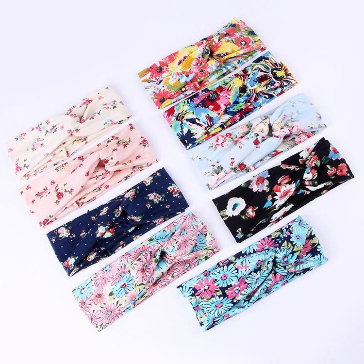 Twisted Criss Cross Printed Yoga Headband for Woman