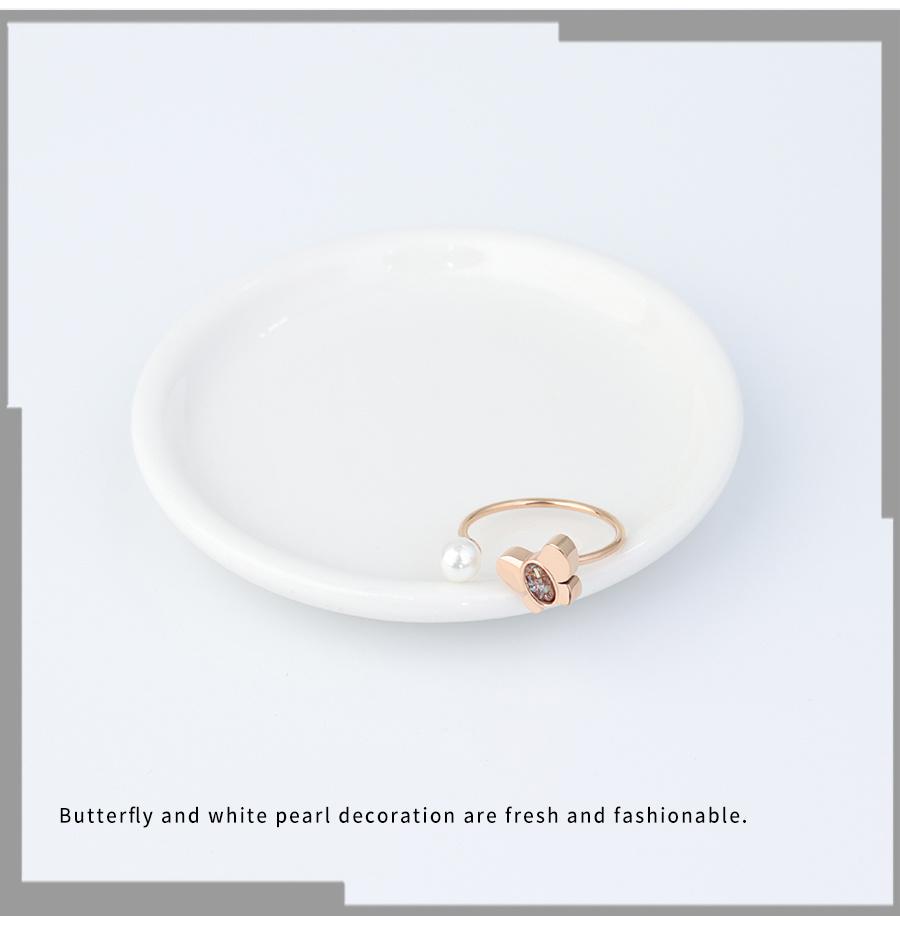 Fashionable and Beautiful Pearl Stainless Steel Ring