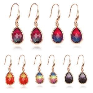Colorful Copper Glass Drop Earrings for Women Girls Gifts
