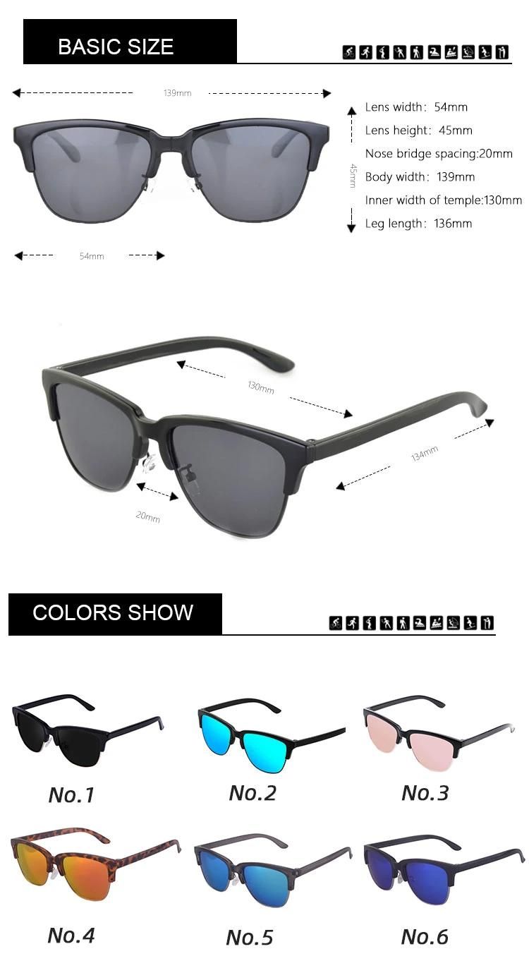 Factory Direct Price High Quality Metal Rim Polarized UV400 Sunglasses for Man and Women