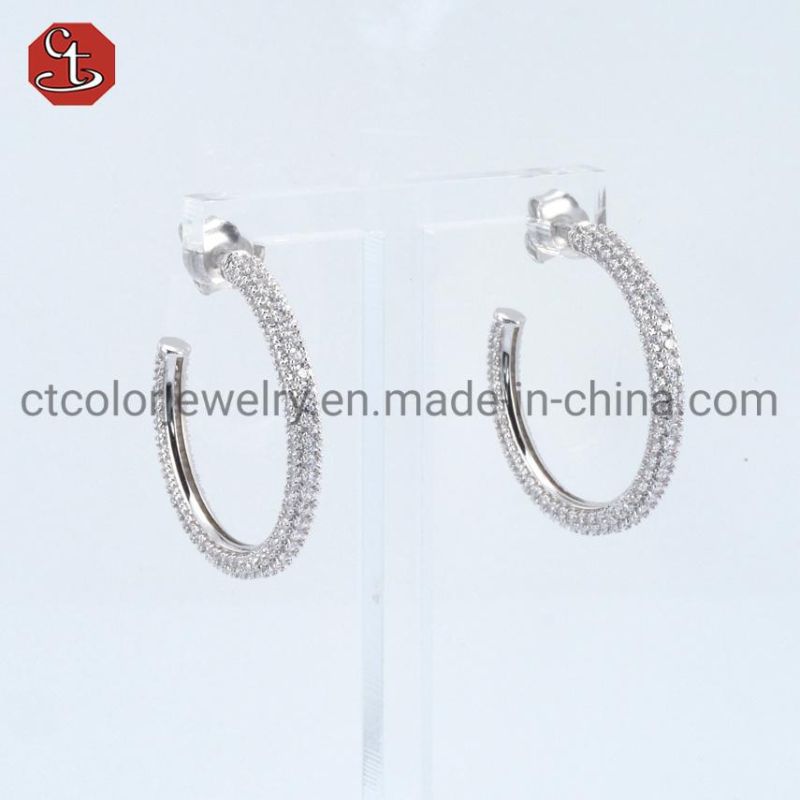 Fashion Accessories Big Circle  Hip Hop 925 Sliver Jewelry Earrings