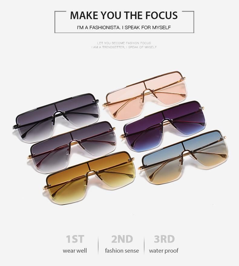One PCS Brand Square Shape Metal Sunglasses