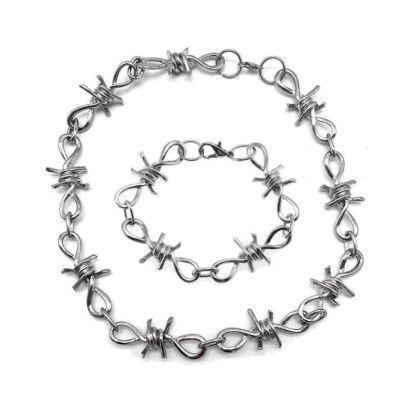 New Personalized Hip Hop Cool Style Burr Thorn Necklace Set