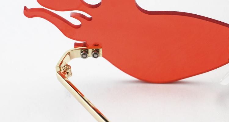 Flame Shaped Custom Logo Ready Frameless Women Sunglasses