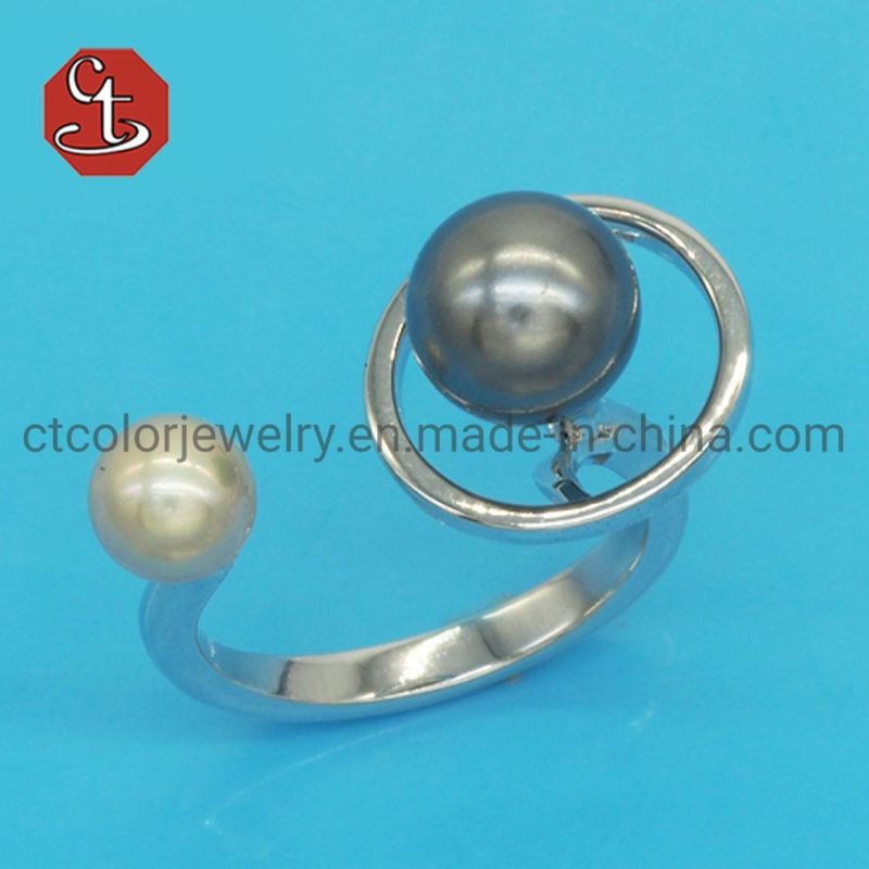 Fashion Minimalist Adjustable Pearl Ring Trendy Metro Punk Shell Pearl Jewelry