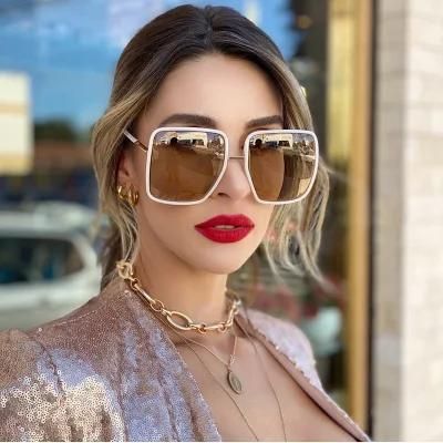 Fashion UV400 Sunglasses Female Trend Wild Face-Lift Big Frame Sunglasses