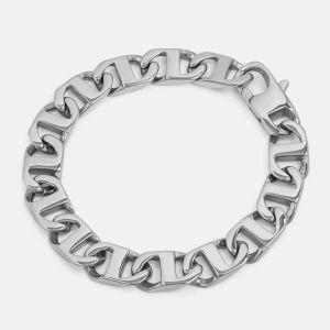Classical Fashion Jewelry Silver and Gold Color Flat Mariner Anchor Chain Link Bracelet