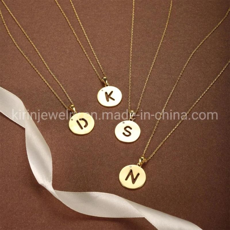 Link Chain Letter Pendant 18K Gold Women′s Chocker Letter Necklace Jewelry "a to Z" Initial Necklace