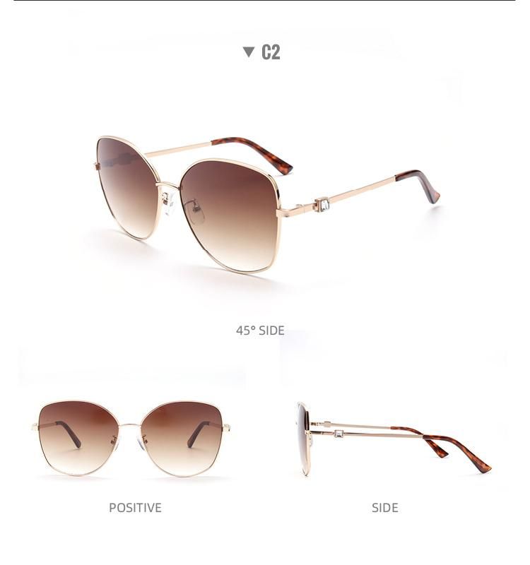 2022 Fashion Oversize Women Sunglasses 2021 Diamond Metal Lady Sunglasses Big Frame