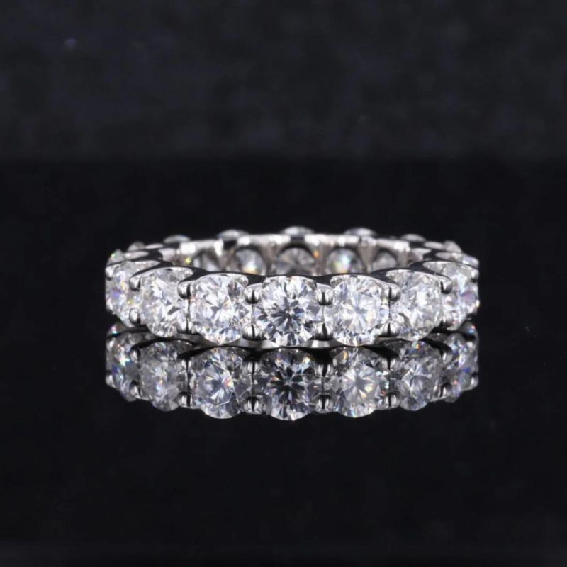 Luxury Round Cut Custom Solid Gold Ring Band Vvs Diamond Moissanite Rings Silver 925