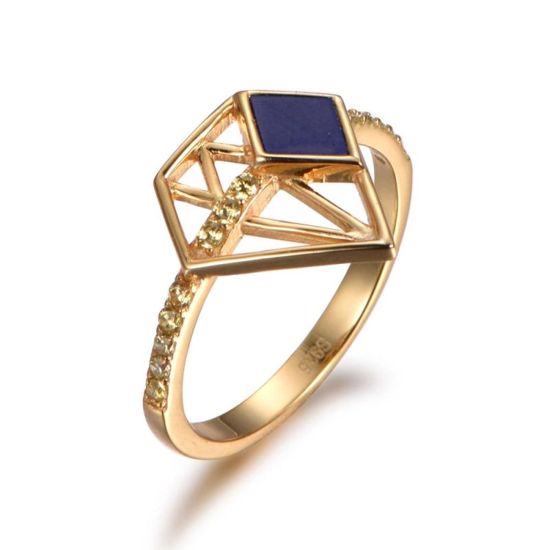 Special 925 Sterling Silver with Shell Hollow Diamon Shape Ring