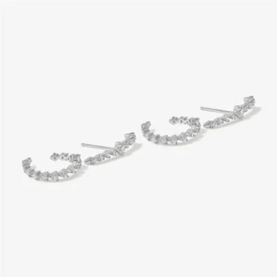 Medium Hoop and Bar Earring Set with Cubic Zircon Fashion Earrings