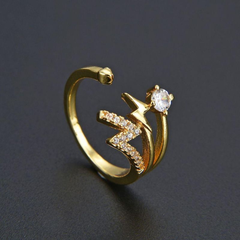 Fashion Flashing Lighting Ring Can Adjustment Filling Zircon Ring