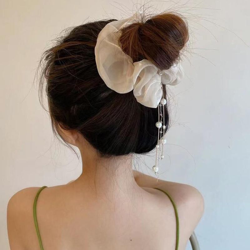 Fashion Jewellery Pearl Tassel Hair Ring French Hair Rope Headpiece