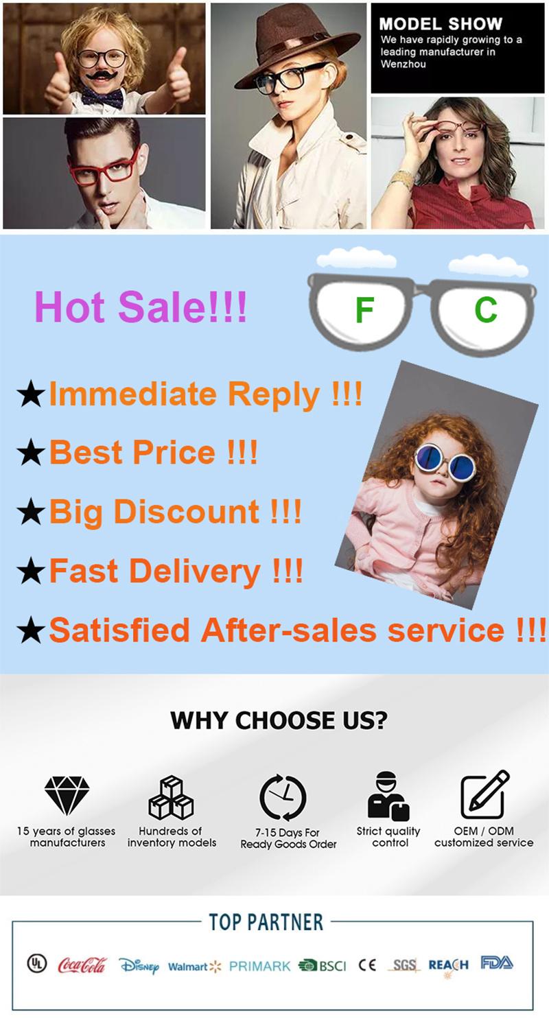 Fcsok1505 Wenzhou FC Tpee Full Round Rim Frame Flexible High Quality Eyeglasses Frame Sunglasses for Kids