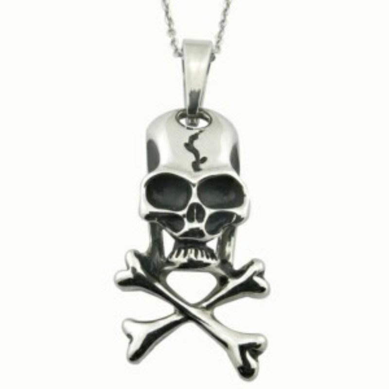 Unisex Skull Antique Silver Pendant