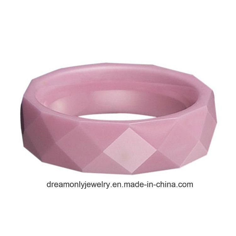 Pink Ceramic Ring Rhombus
