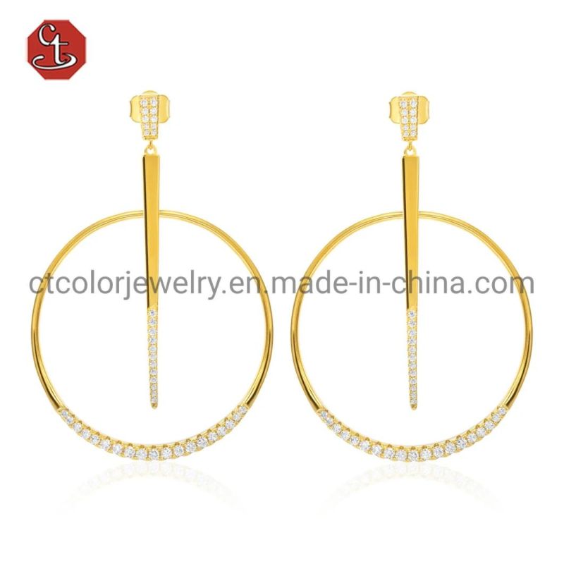Trending custom fashion jewelry Gold plated Luxury 925 silver Earrings