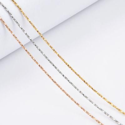 Fashion Accessories 18K Gold Plated Necklace Twist Boston Chain for Beaded Jewelry and Layering Necklace Design