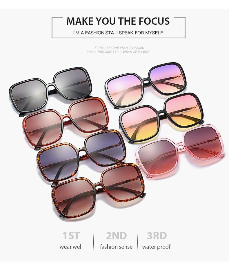 The New Square Large Frame Sunglasses with Colorful Gradient Color