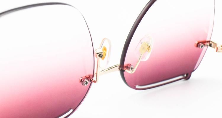 Hot Selling Custom Logo Diamond-Encrusted Stock Frameless Women Sunglasses