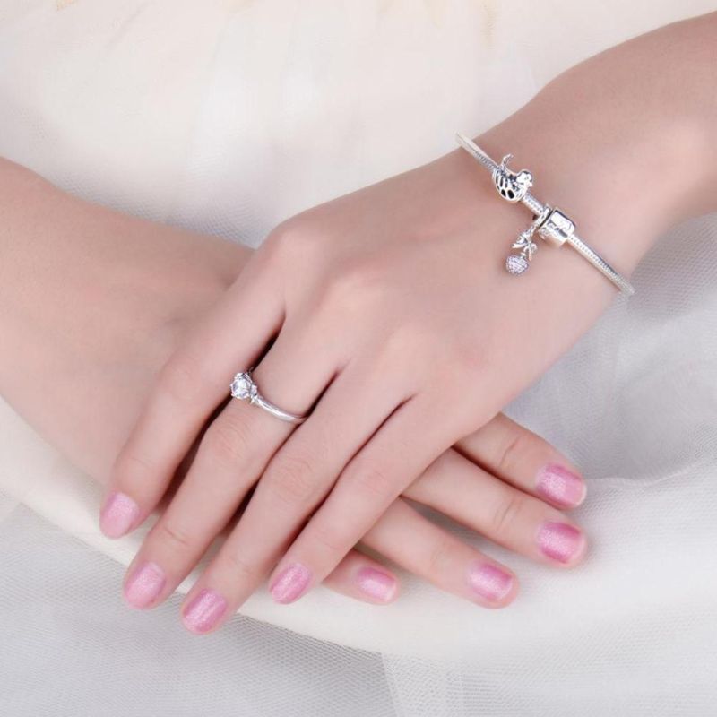 925 Sterling Silver Cubic Zirconia Wedding Engagement Ring Fashion Jewelry for Women Wholesale