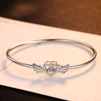 Fashion Jewelry Zircon Bracelet One Size Angel Heart Chain
