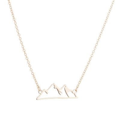 Hollow out Stainless Steel Snow Mountain Necklace