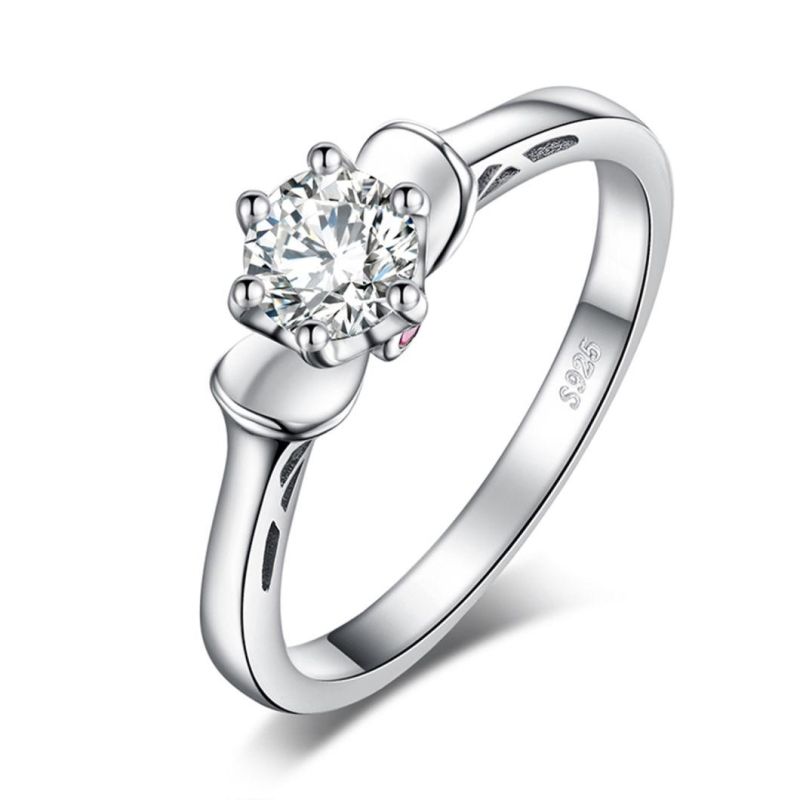 925 Sterling Silver Cubic Zirconia Wedding Engagement Ring Fashion Jewelry for Women Wholesale
