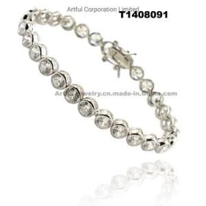 New Style Silver Bezel Set Tennis Bracelet