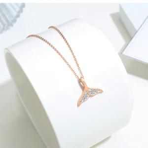 Jewelry Adjustable Wing Zircon Pendant Stainless Steel&#160; Women Necklace