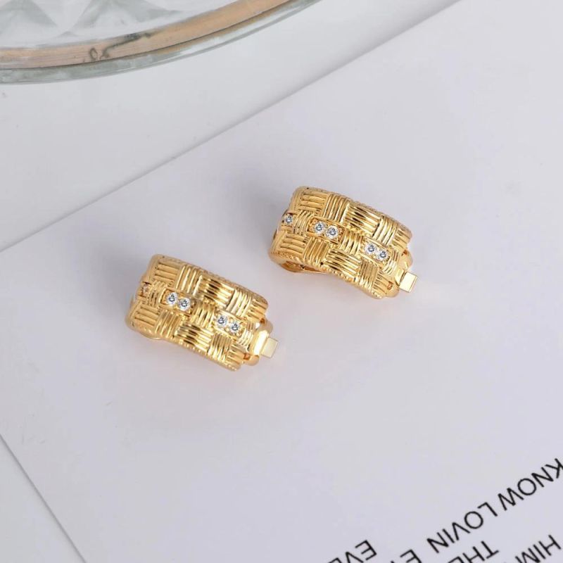 Minimalist Cubic Zirconia Gold Filled Hoop Earrings Women 18K Gold Plated Brass Earrings Jewelry Ladies Sets Latest