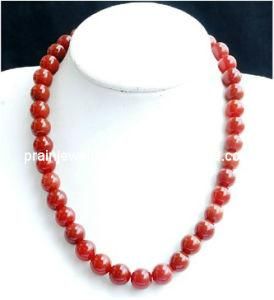 Summer Fashion Jewelry, 2013 Red Natural Gemstone Jade Stone Beads Necklace for Men and Boys Boy Environmental Friendly (PN-105)