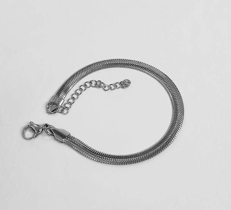 Stainless Steel Flat Snake Chain in Gold Silver for Women Men Charm Fashion Snake Chain Necklace Hip-Hop Jewelry
