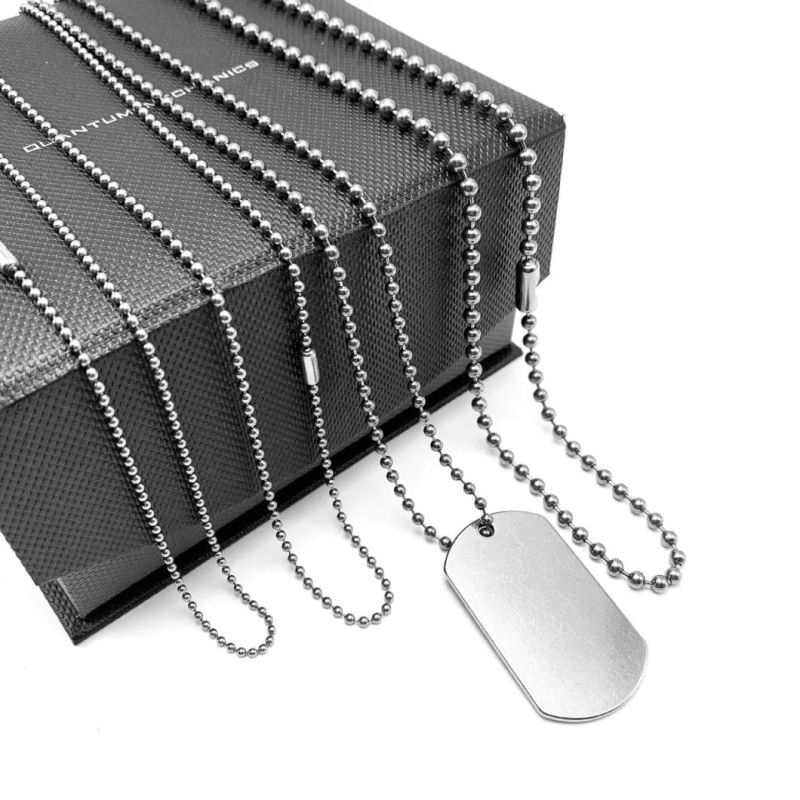 Fashion Jewelry Pure Titanium Bead Chain 2.0/2.4/3.0/4.0m Wave Chain Fashion Accessories Non-Embroidered Non-Corrosion Men′s Beads Necklace Tinl2521