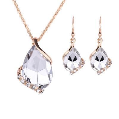 Jewelry Set Pendant Necklace Earrings Crystal Two Piece Set