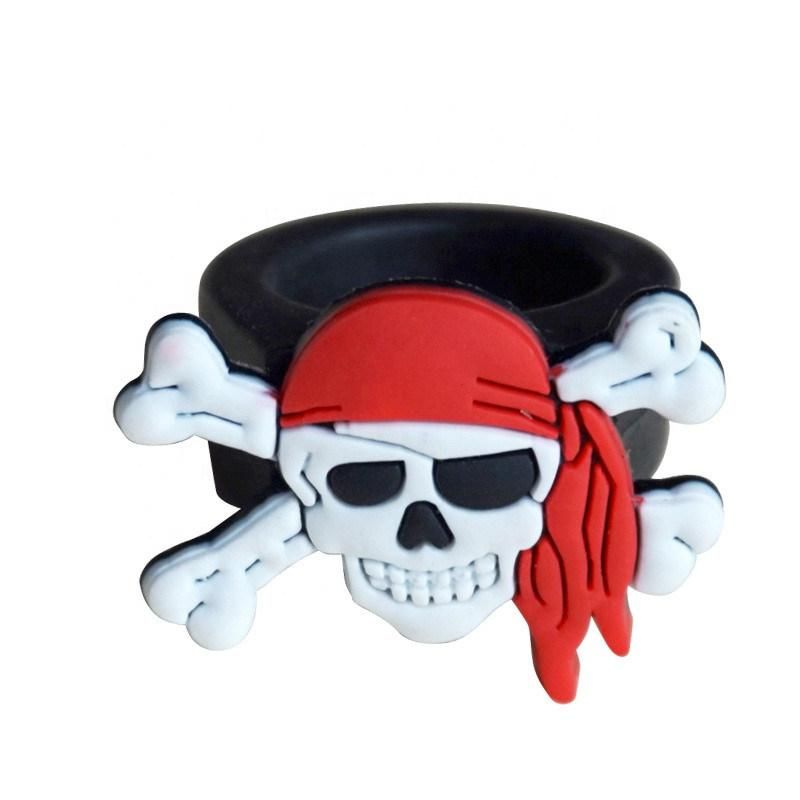 Wholesale Kids Soft Rubber Pirate Skull Ring Toy for Kids