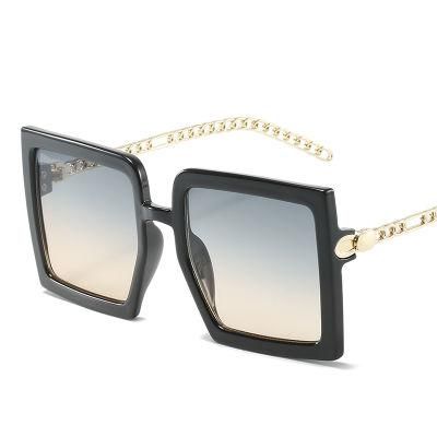 Glasses for New Retro Frame Sunglasses Female Chain Type Metal Temple Sunglasses Cross-Border Foreign Trade Glasses