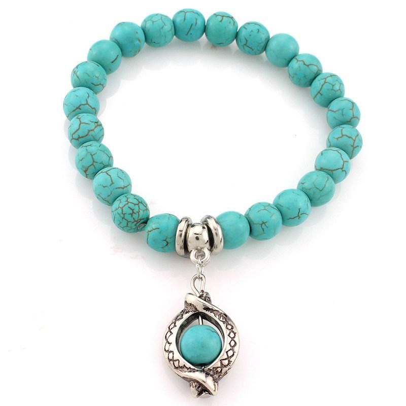 Semi Precious Stone Fashion Turquoise Beaded Bracelet