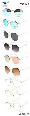 High Quality Round Shape Fashion Metal Sunglasses (MS437)