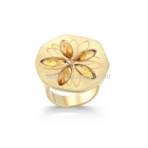 Fashion Gold Color Handmade Ring Fresh Lotus Flower Ring for Girl Women Jewelry