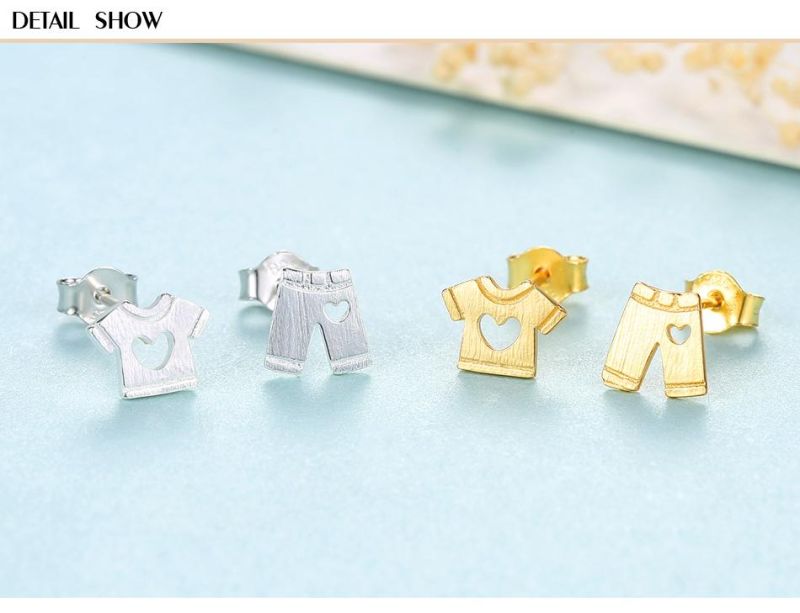 Fashion Geometry Jewelry Shirt and Pants Earrings Stud