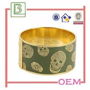 Skull Pattern Enamel Gold Plated with Open Bangles Accessories