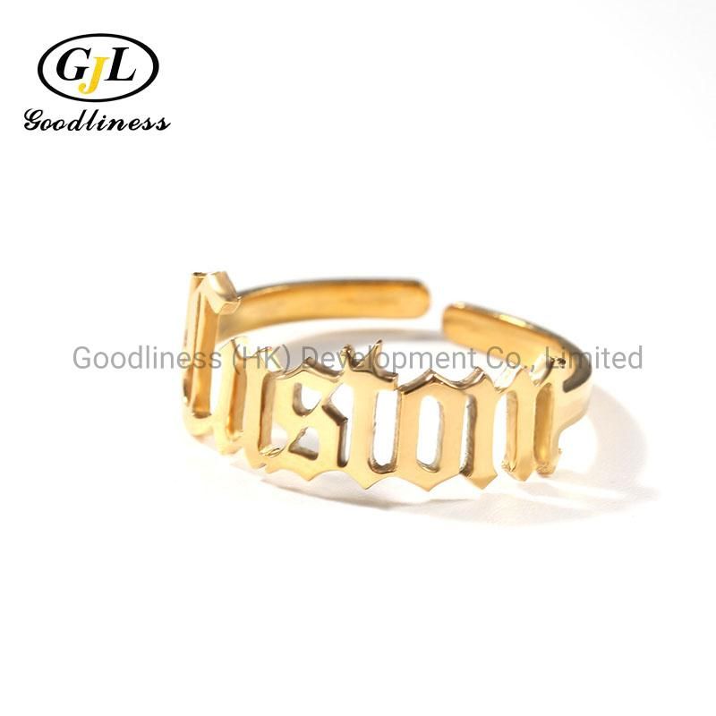 Customized Fashion Hip Hop Personality Cut Ring DIY Letter Ring