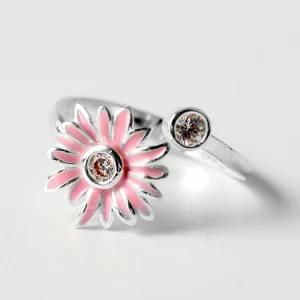 Eye in Sky Jewelry Fashion Ring with CZ Beautiful Flower Style Factory Wholesale Price